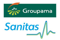 Logotipos de Groupama y Sanitas
